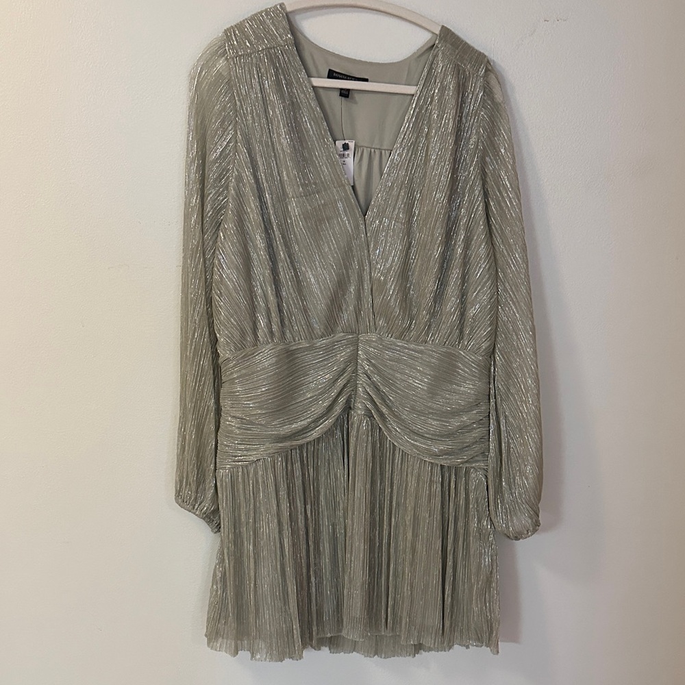 Banana Republic Metallic Gold Long Sleeve Dress